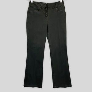 LOFT Womens Boot Cut Chino Pants Dark Charcoal Gray Stretch Cotton size 4